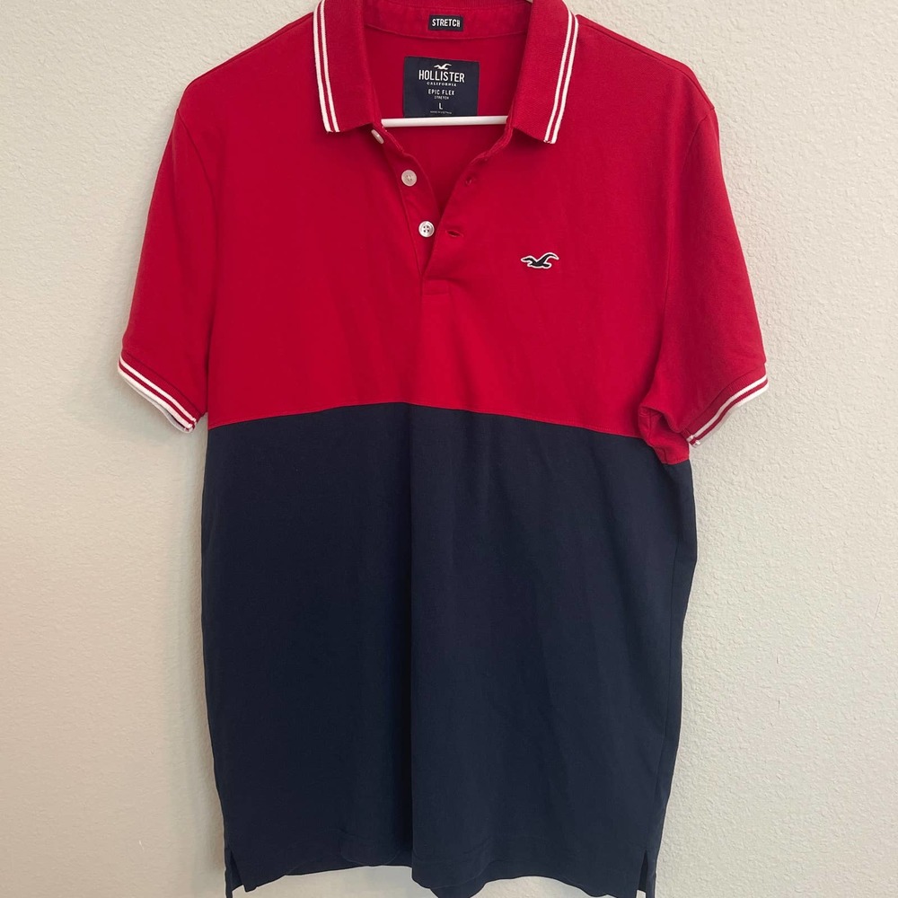 Hollyster Polo Shirt Epic Flex Stretch Men Sz L slightly used